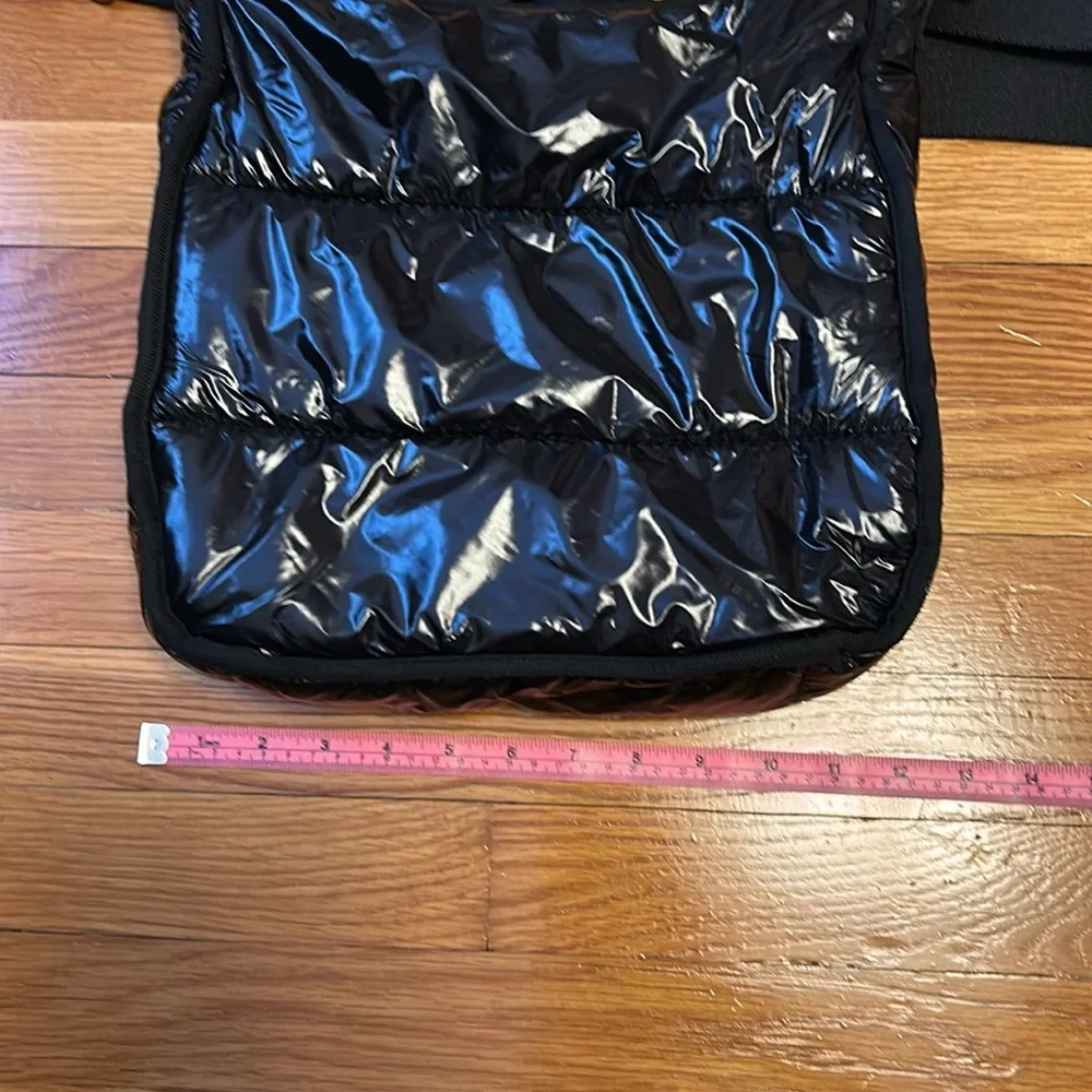 Ah-Dorned Black Puffer Nylon Crossbody Bag